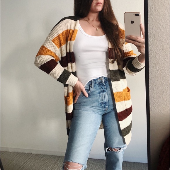 LONG STRIPED CARDIGAN - Picture 2 of 8